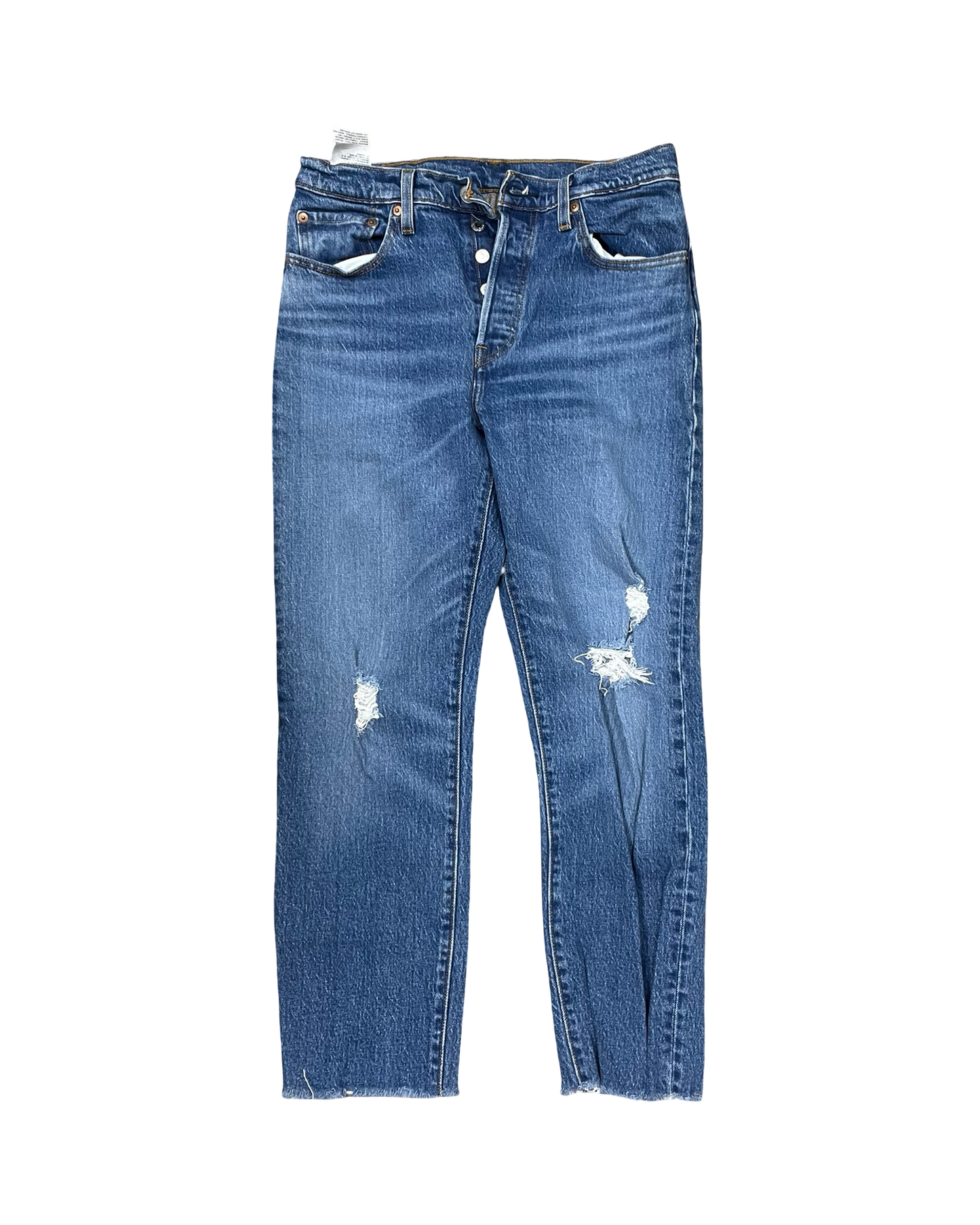 Jeans Cropped By Levis In Blue Denim, Size:6