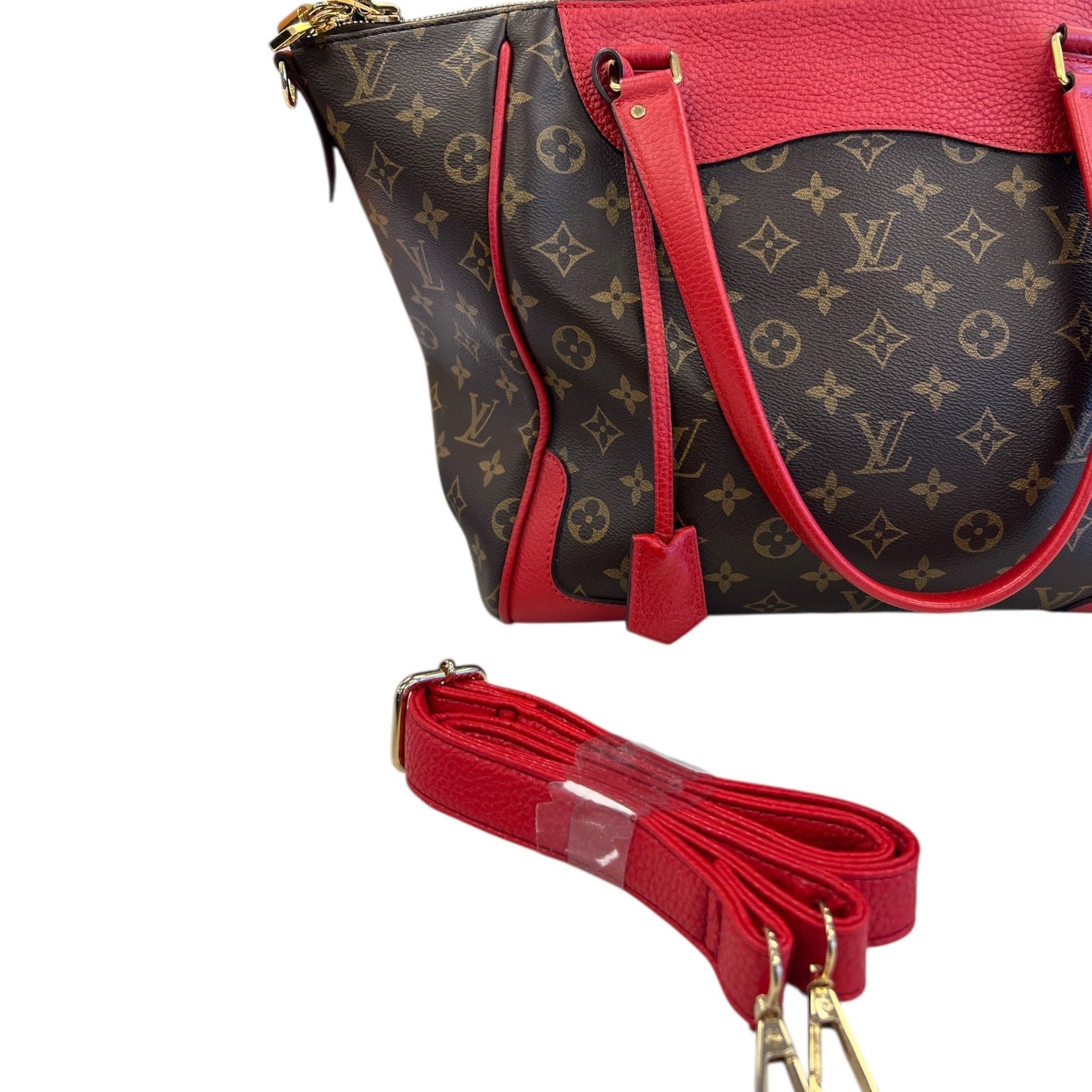 Handbag Luxury Designer By Louis Vuitton In Brown, Size:Large