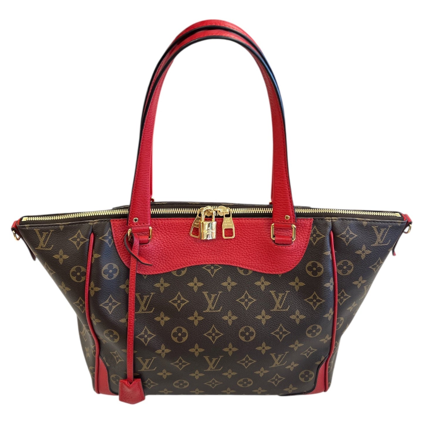 Handbag Luxury Designer By Louis Vuitton In Brown, Size:Large