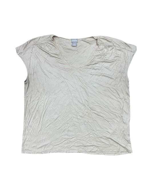 Top Sleeveless By Chicos In Tan, Size:3X