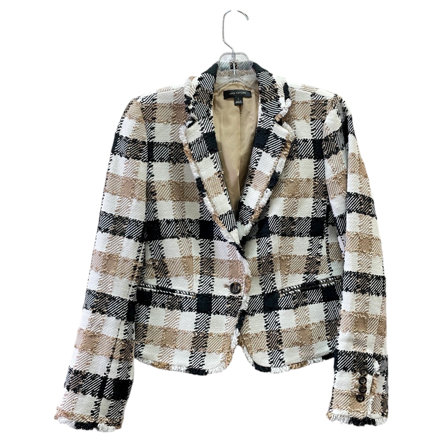 Blazer By Ann Taylor In Black & Brown, Size:2