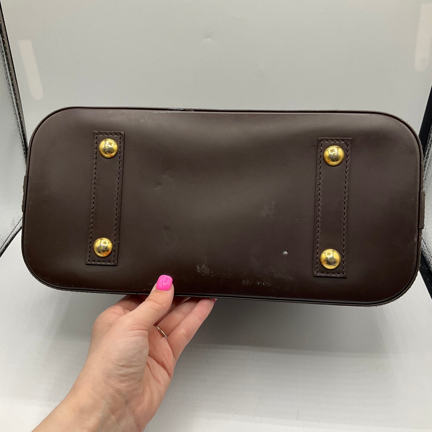 Handbag Luxury Designer By Louis Vuitton In Brown, Size:Medium