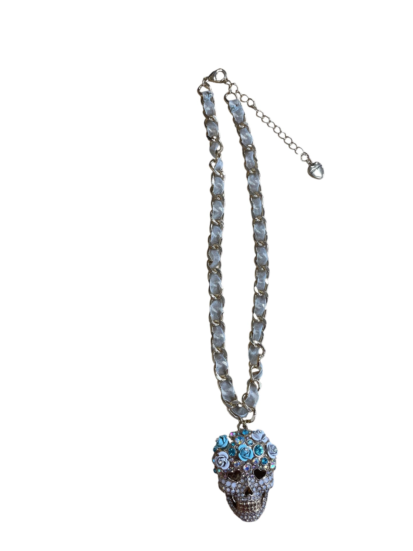Necklace Charm By Betsey Johnson In Blue & Gold