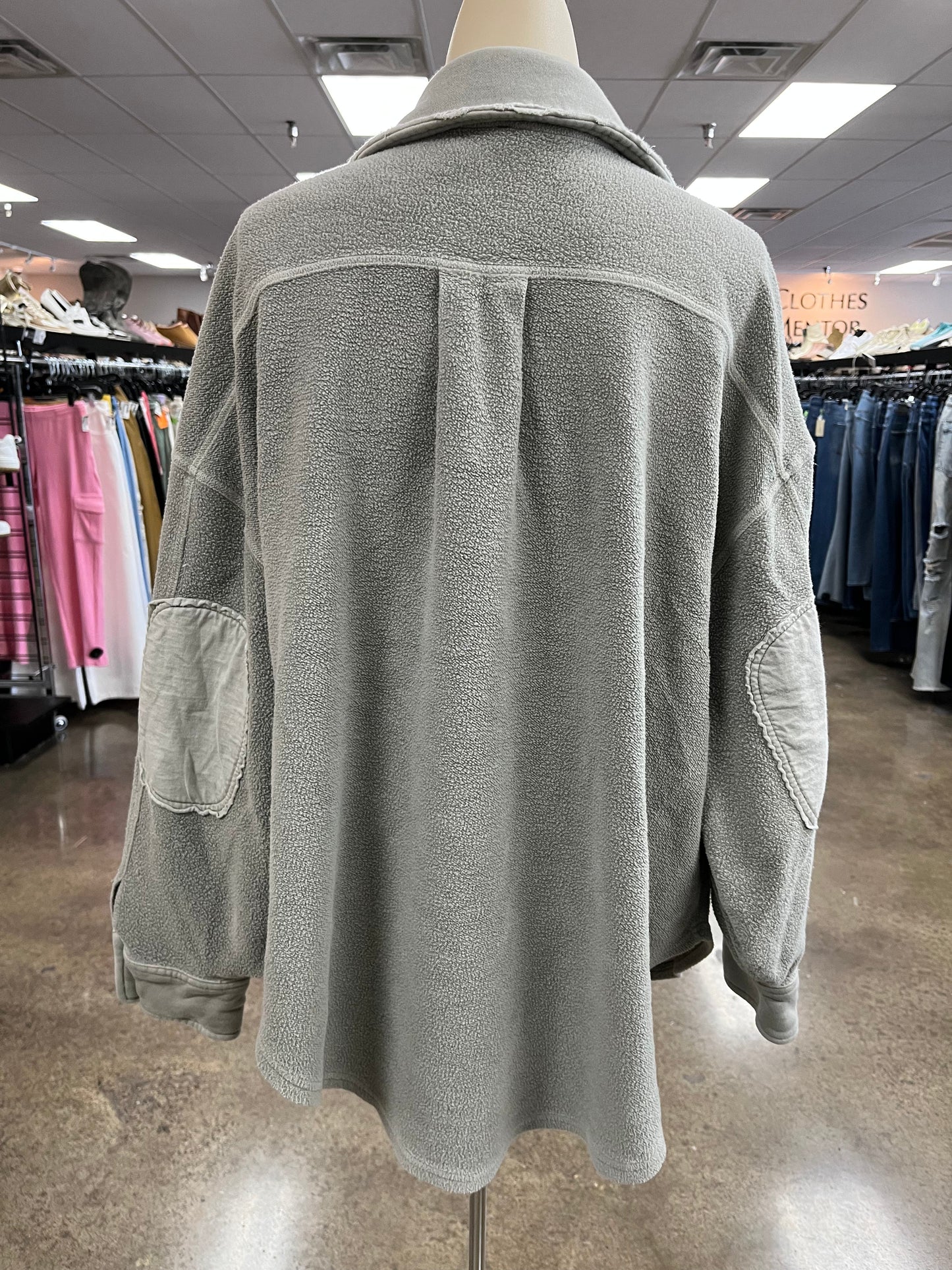 Jacket Shirt By Free People In Taupe, Size:M