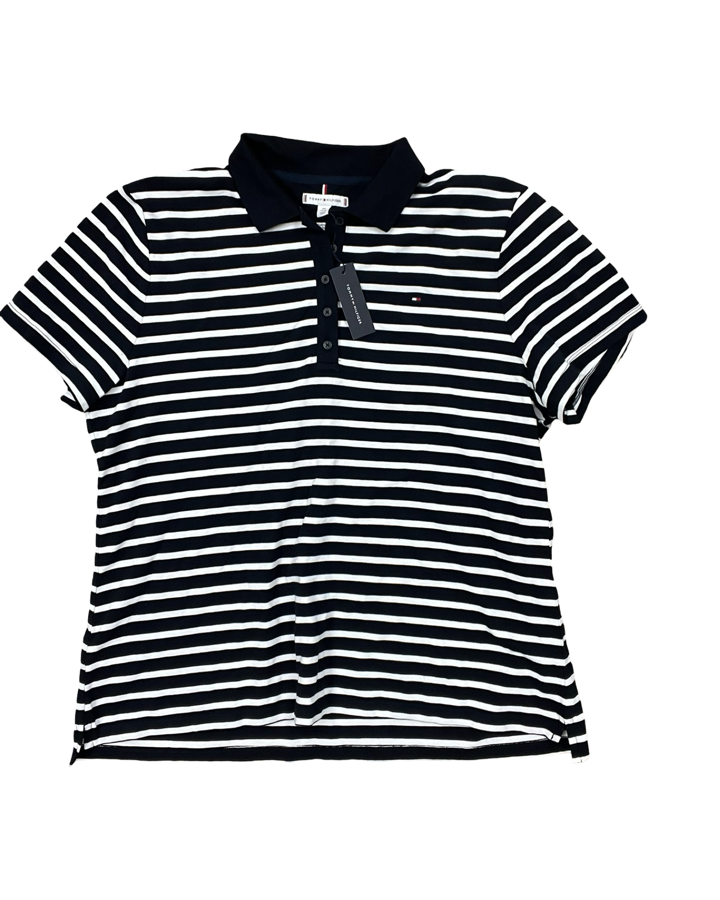 Top Ss By Tommy Hilfiger In Blue & White, Size:1X