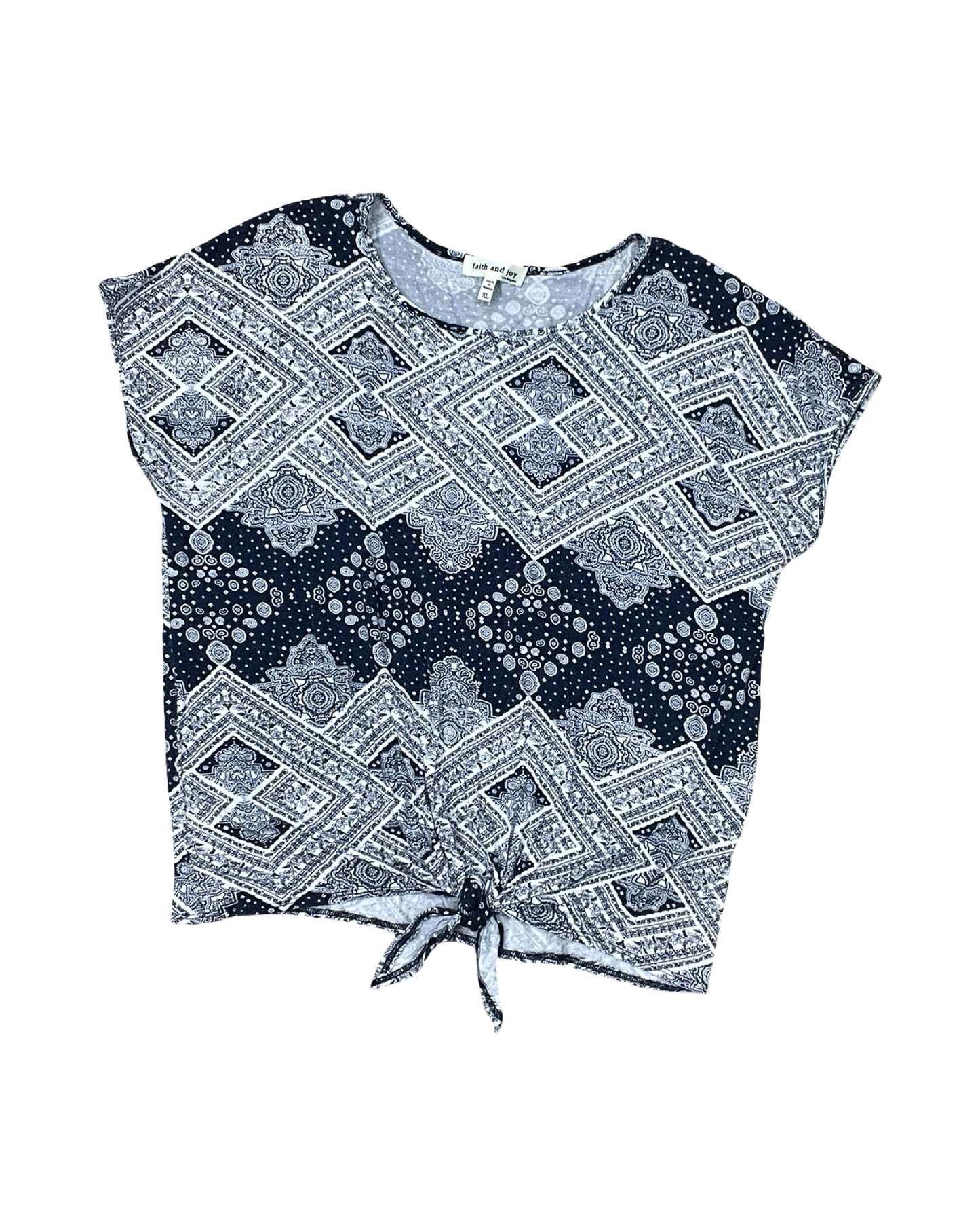 Top Ss By Faith And Joy In Blue & White, Size:Xl