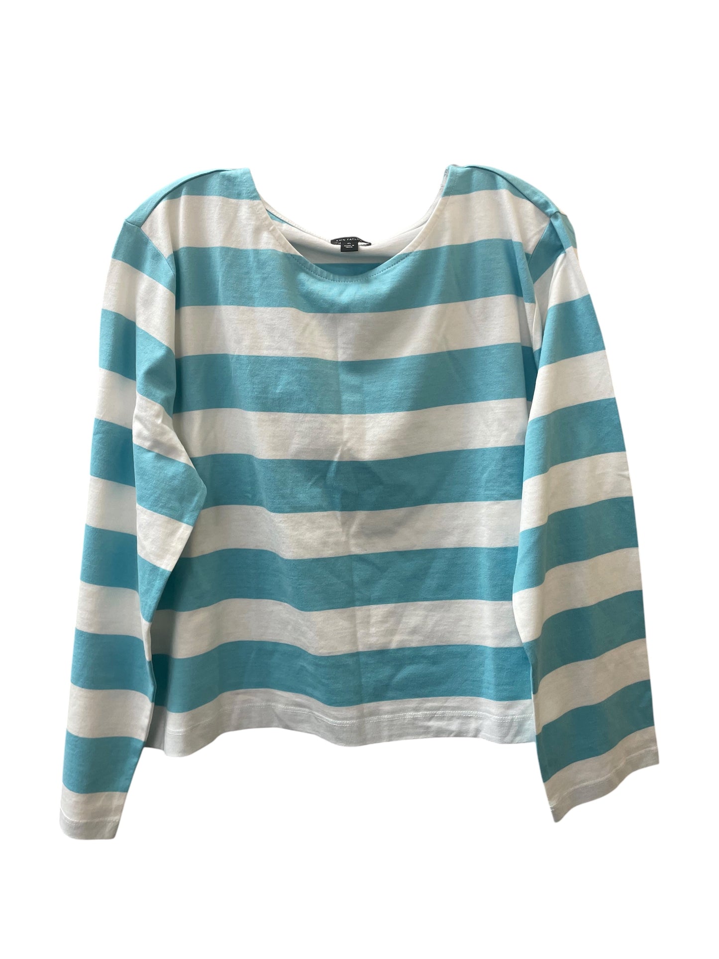 Top Ls By Ann Taylor In Blue & White, Size:Xl