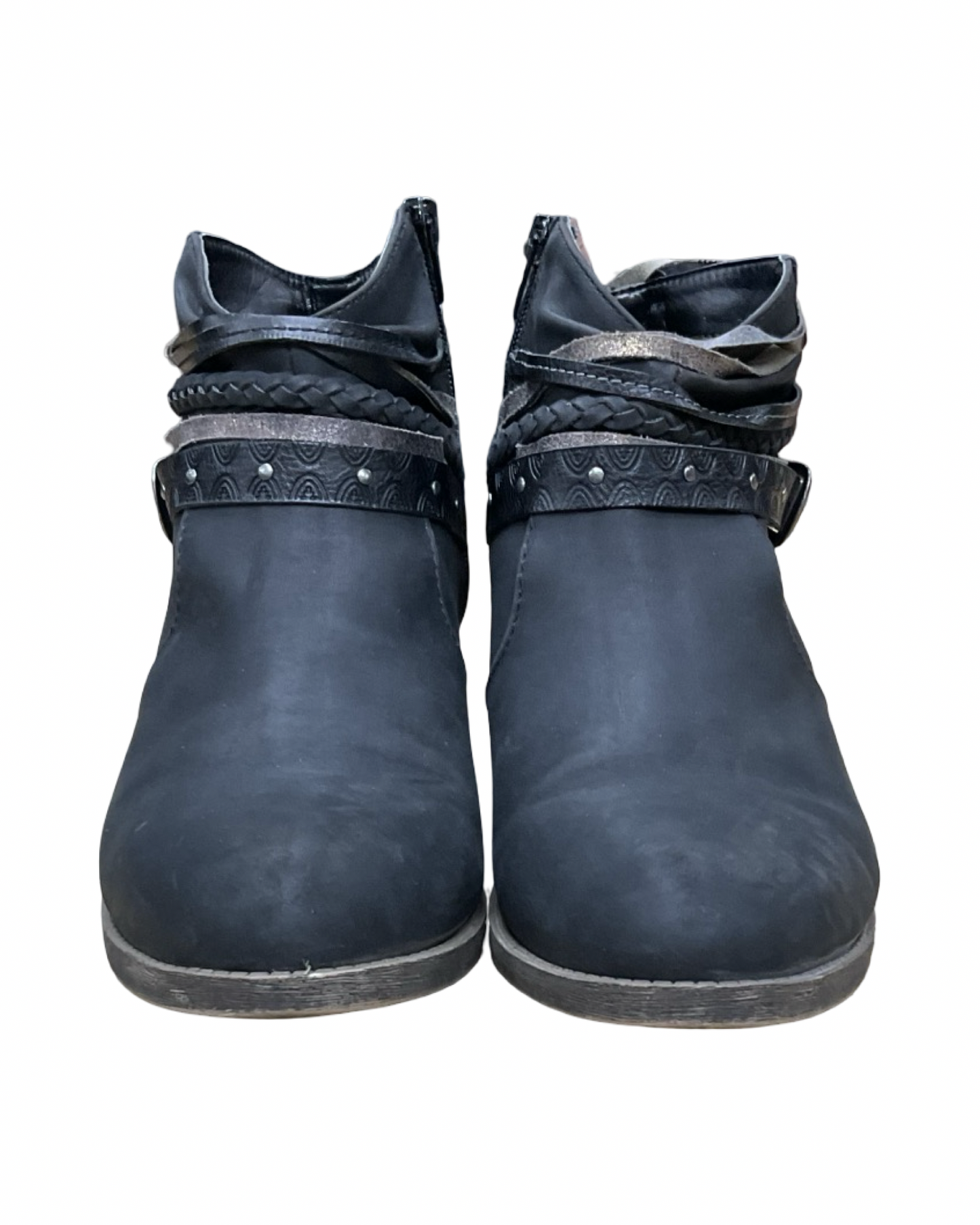 Boots Ankle Flats By Clothes Mentor In Black, Size:9.5
