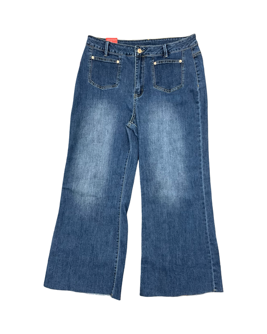 Jeans Wide Leg By Clothes Mentor In Blue Denim, Size:14