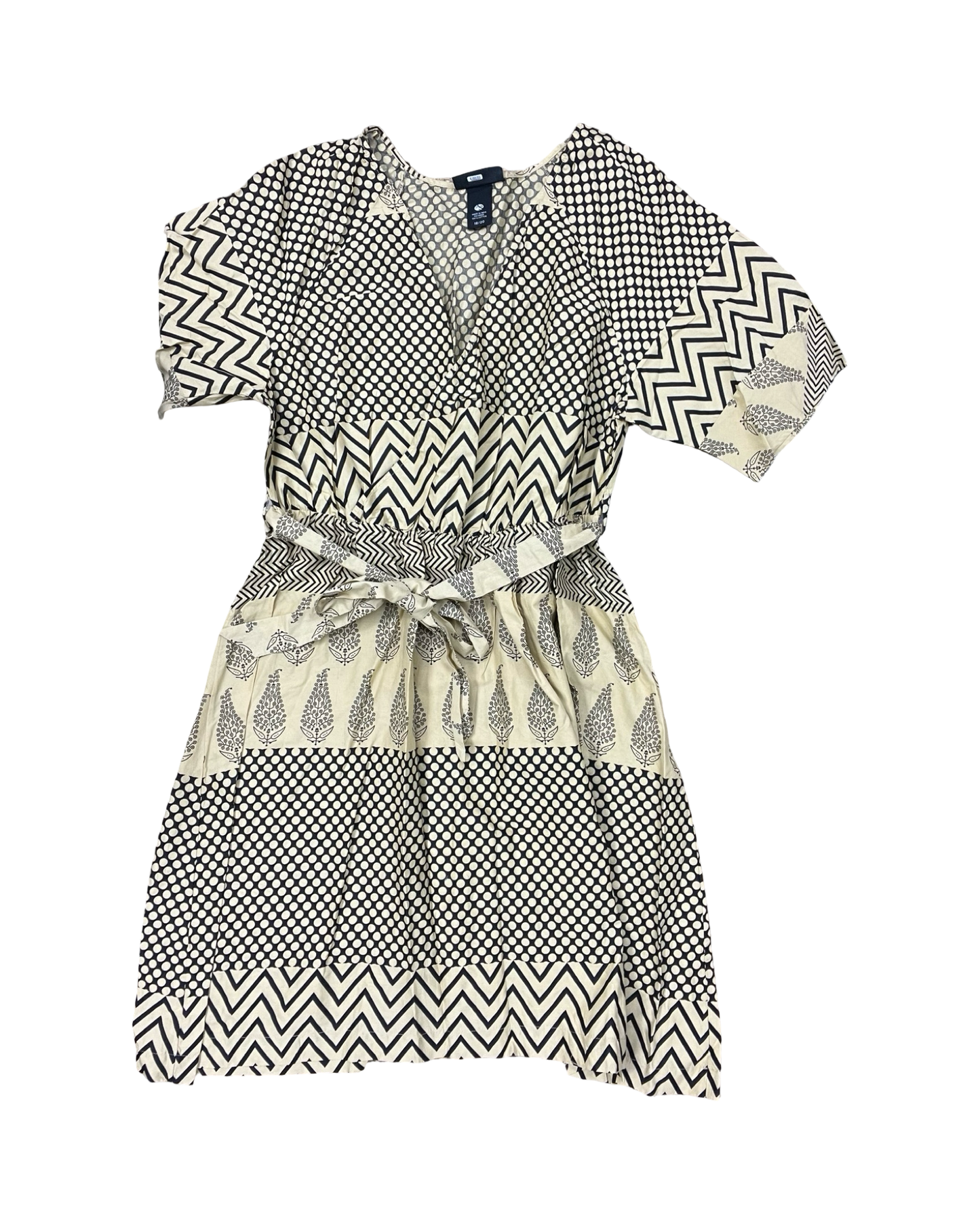 Dress Casual Midi By Ashley Stewart In Black & Tan, Size:1X