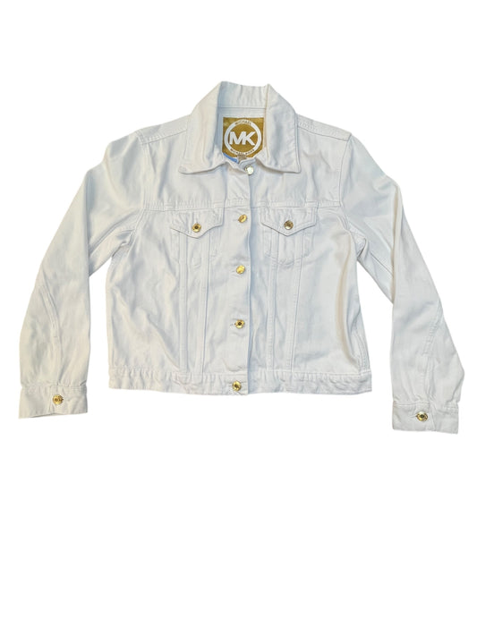 Jacket Denim By Michael By Michael Kors In White Denim, Size:L
