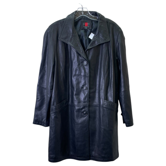 Jacket Leather By Gallery In Black, Size:Xl