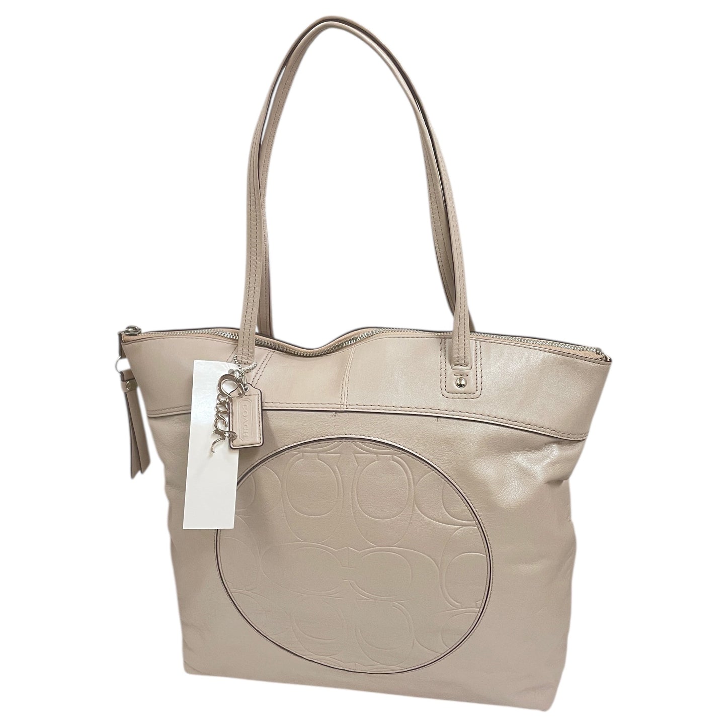 Tote Designer By Coach In Taupe, Size:Large