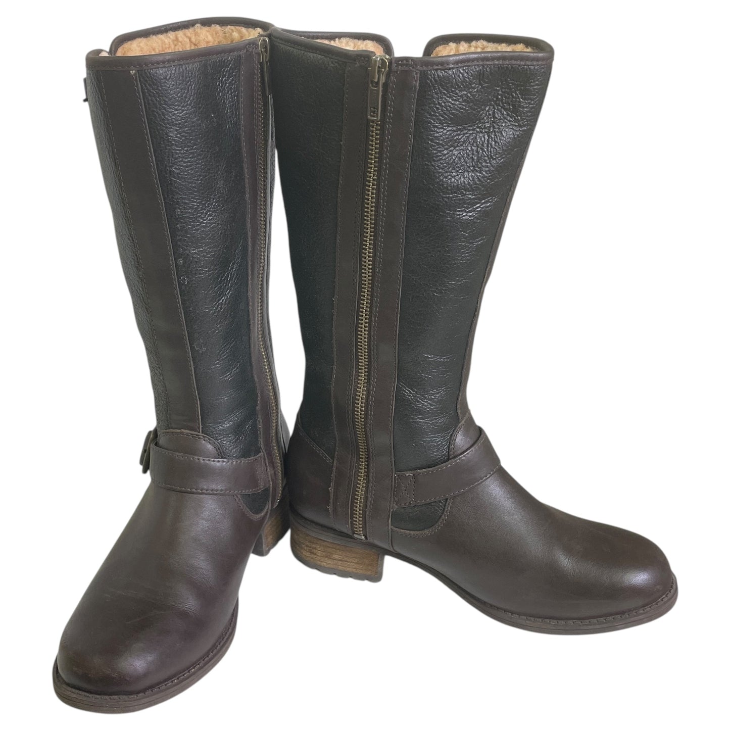 Boots Designer By Ugg In Black & Brown, Size:7