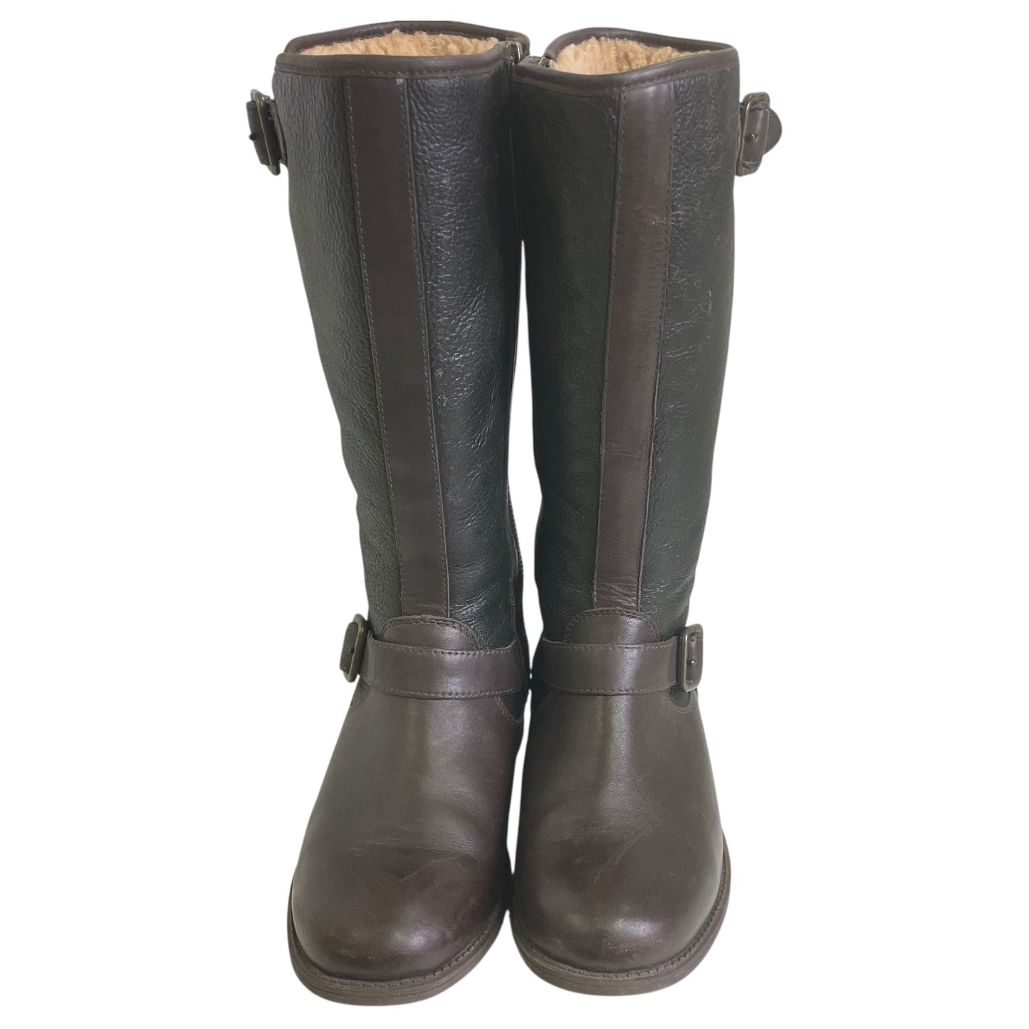 Boots Designer By Ugg In Black & Brown, Size:7