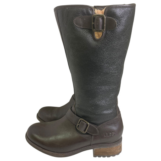Boots Designer By Ugg In Black & Brown, Size:7