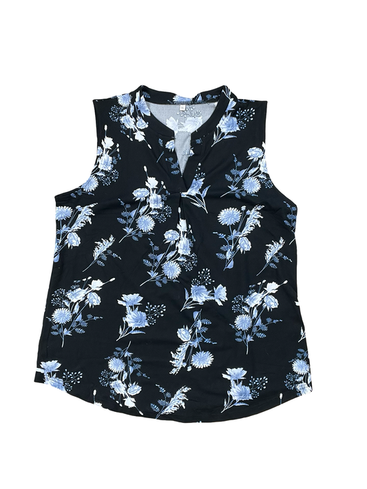 Top Sleeveless By Clothes Mentor In Black & Blue, Size:Xl