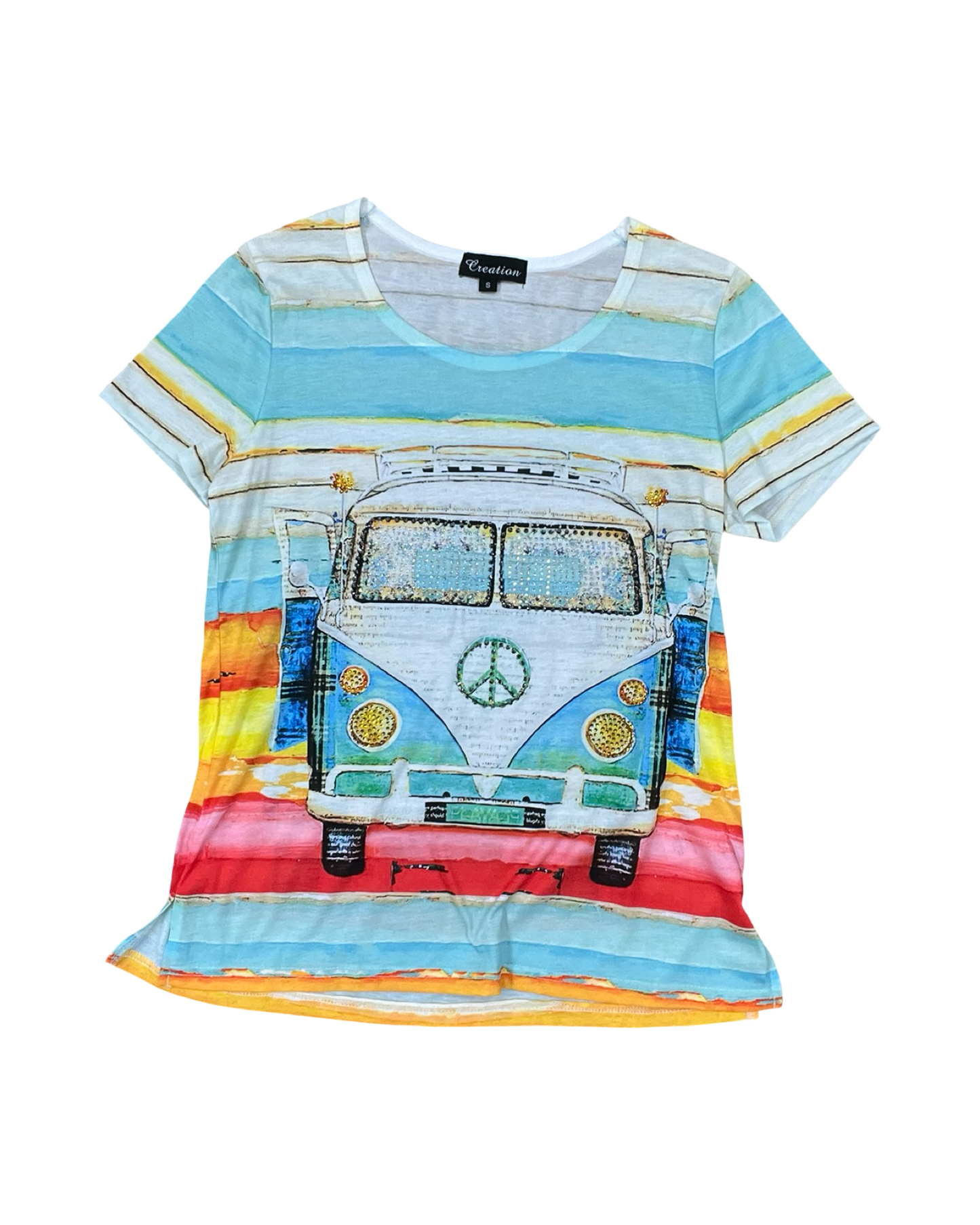 Top Ss By Clothes Mentor In Blue & Cream, Size:S
