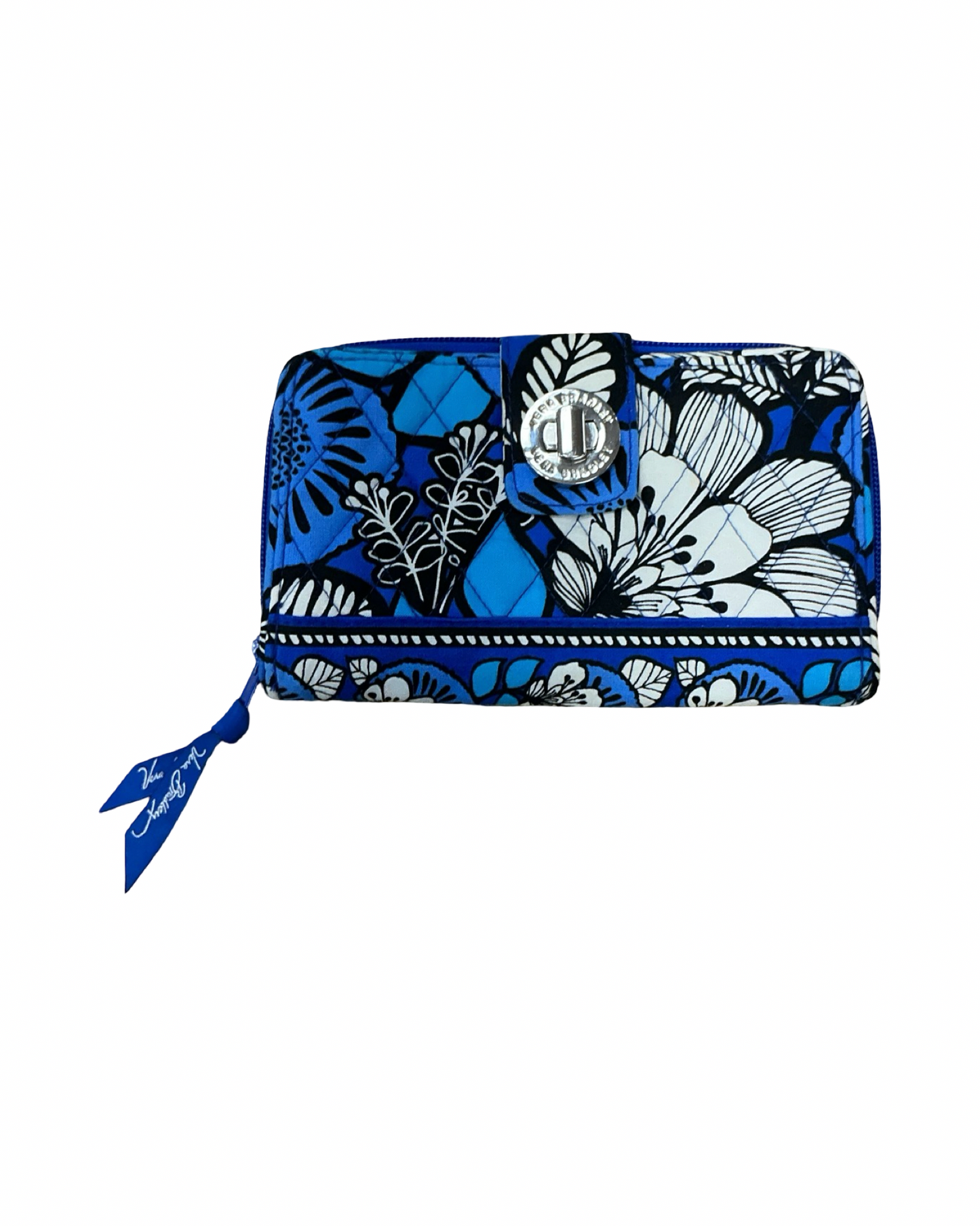 Wallet By Vera Bradley In Blue & White, Size:Large