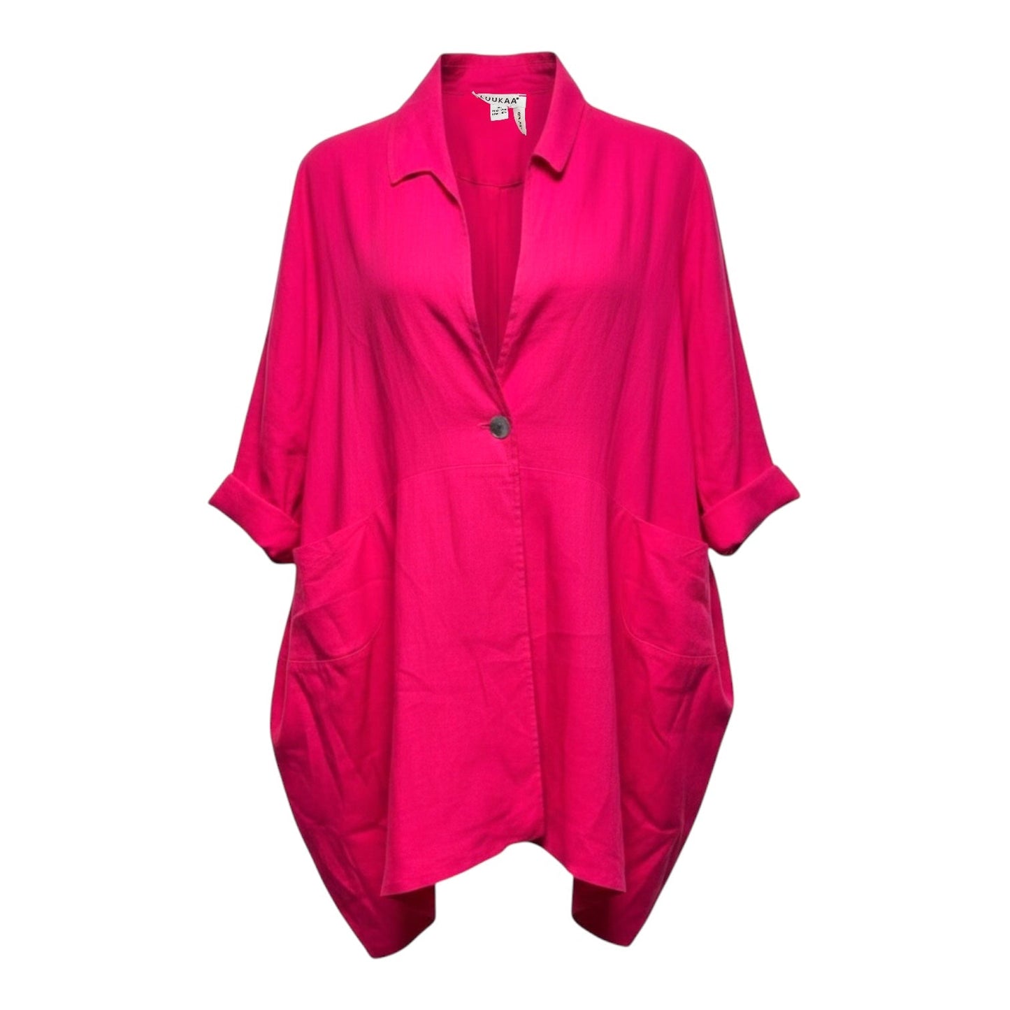 Allegra Asymmetrical Balloon Linen Jacket By Luukaa In Pink, Size: 10