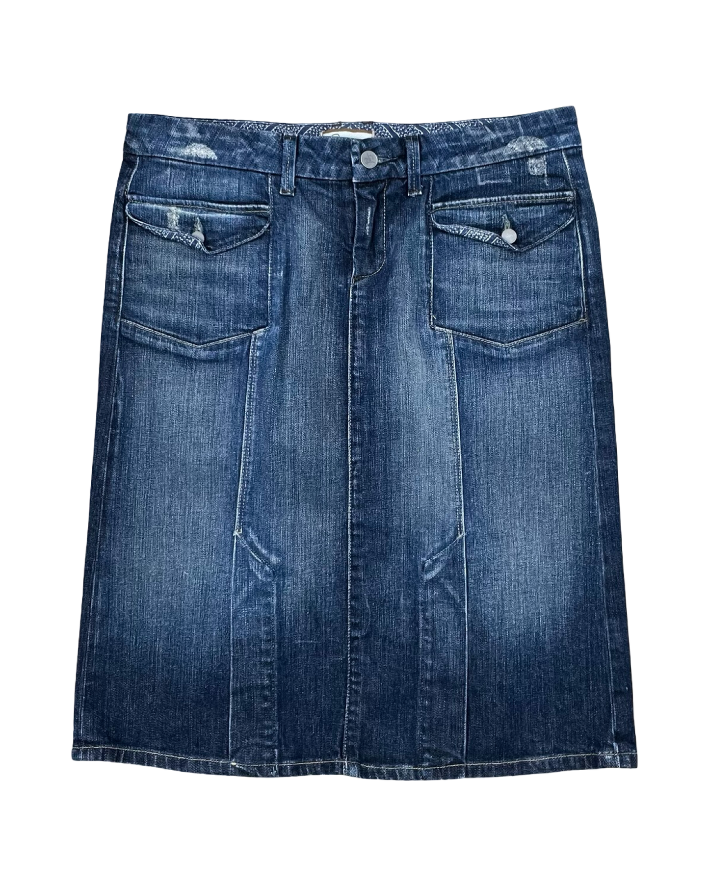 Skirt Midi By Paige In Blue Denim, Size:10