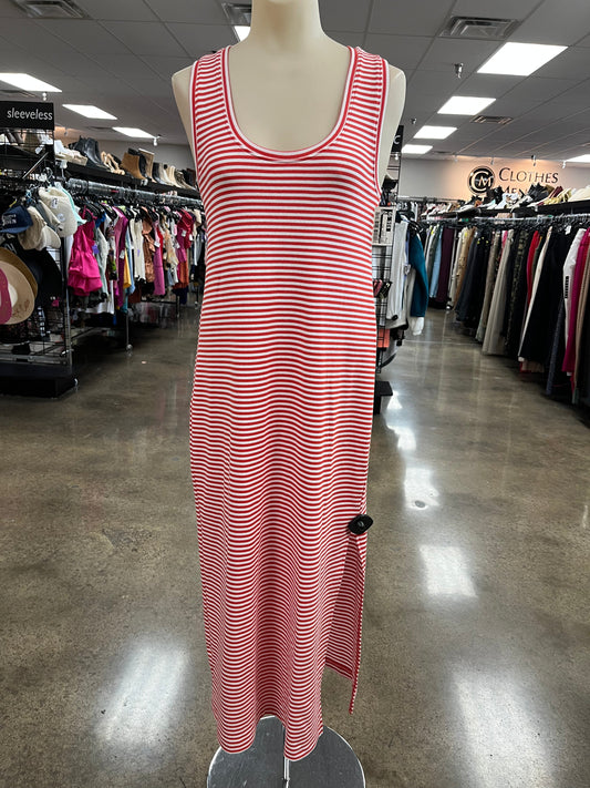 Dress Casual Maxi By Loft In Red & White, Size:M