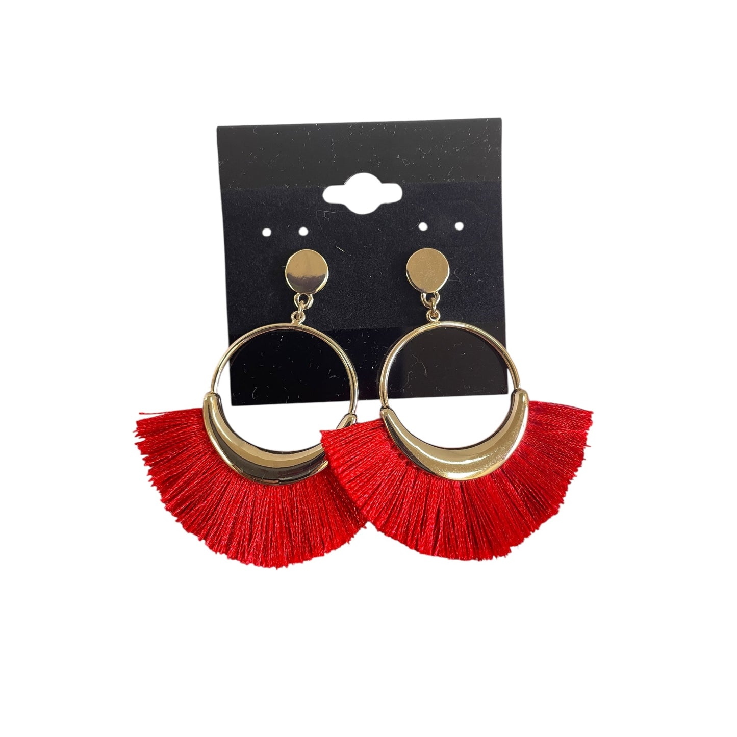 Earrings Dangle/Drop By Loft In Gold & Red