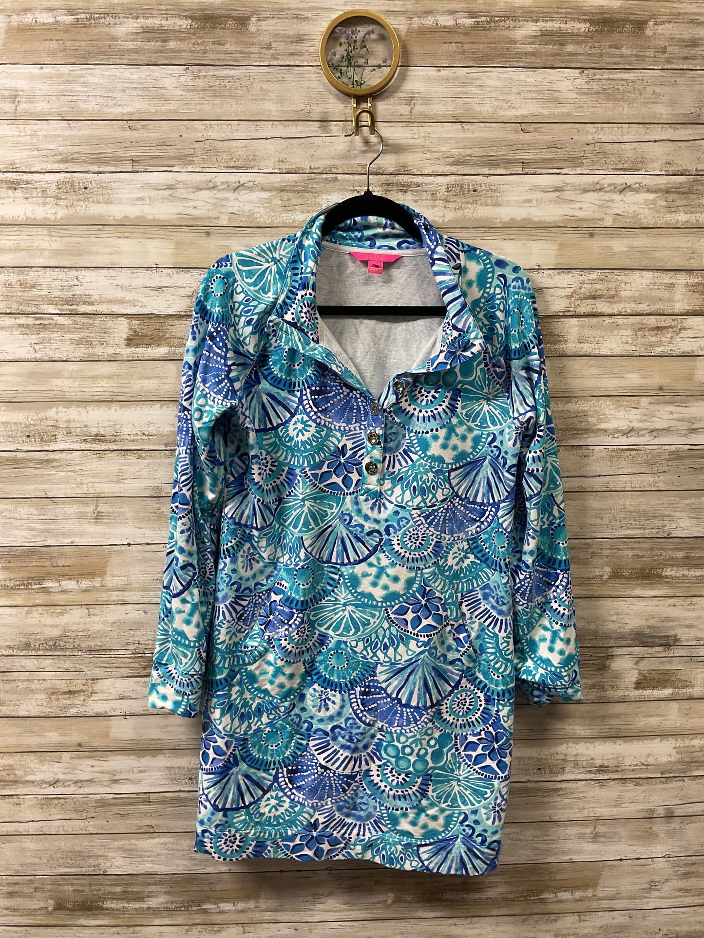 Tunic Designer By Lilly Pulitzer In Blue & White, Size:M