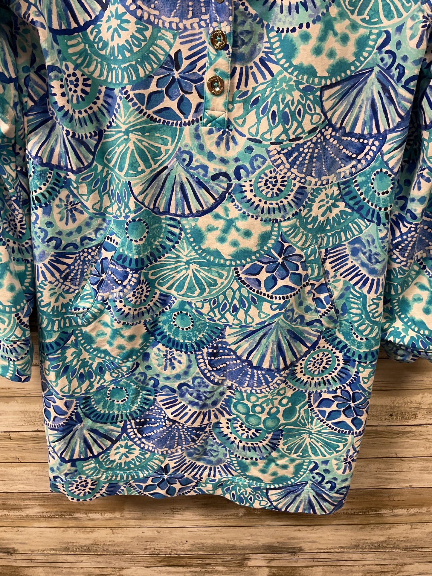 Tunic Designer By Lilly Pulitzer In Blue & White, Size:M