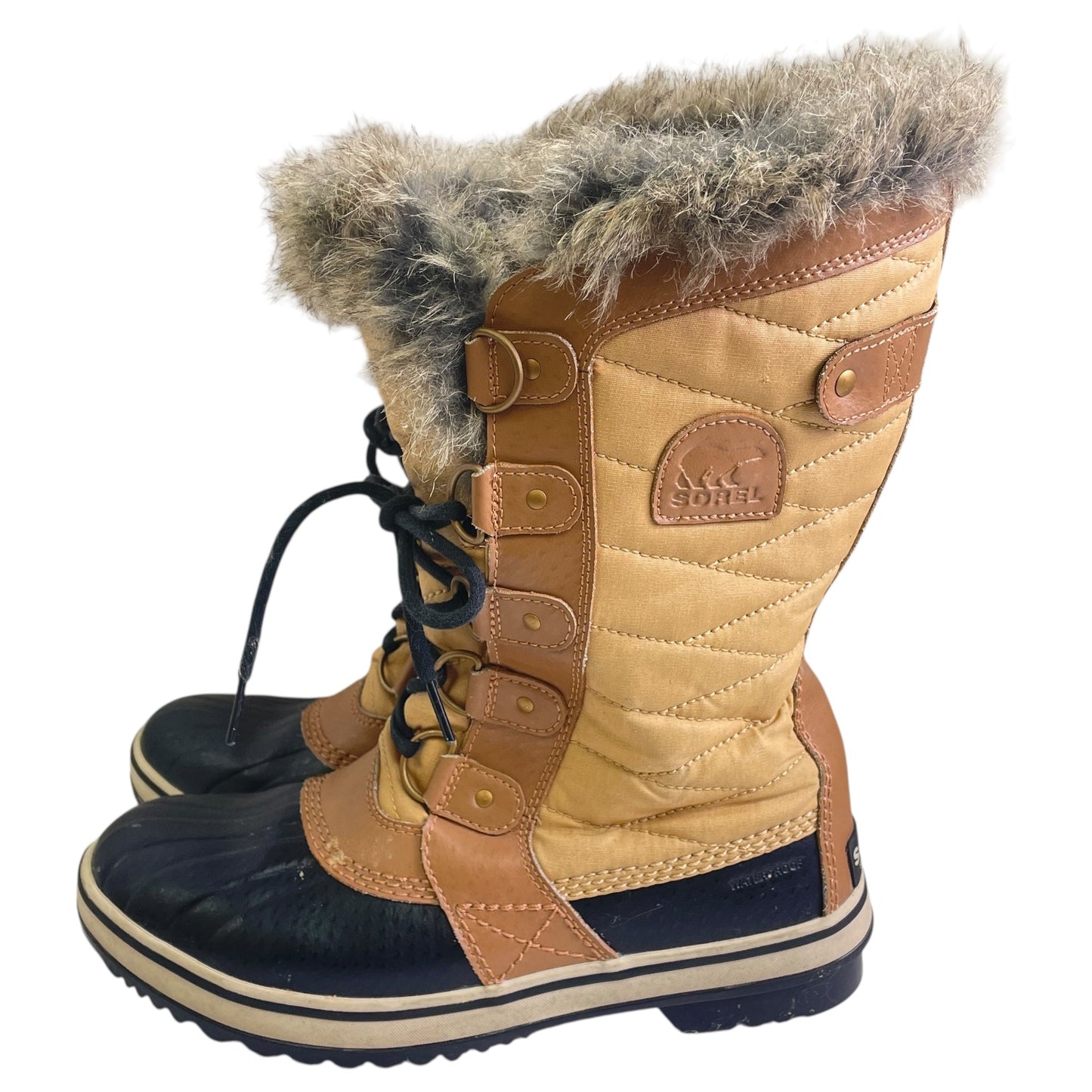 Boots Knee Flats By Sorel In Tan, Size:8.5