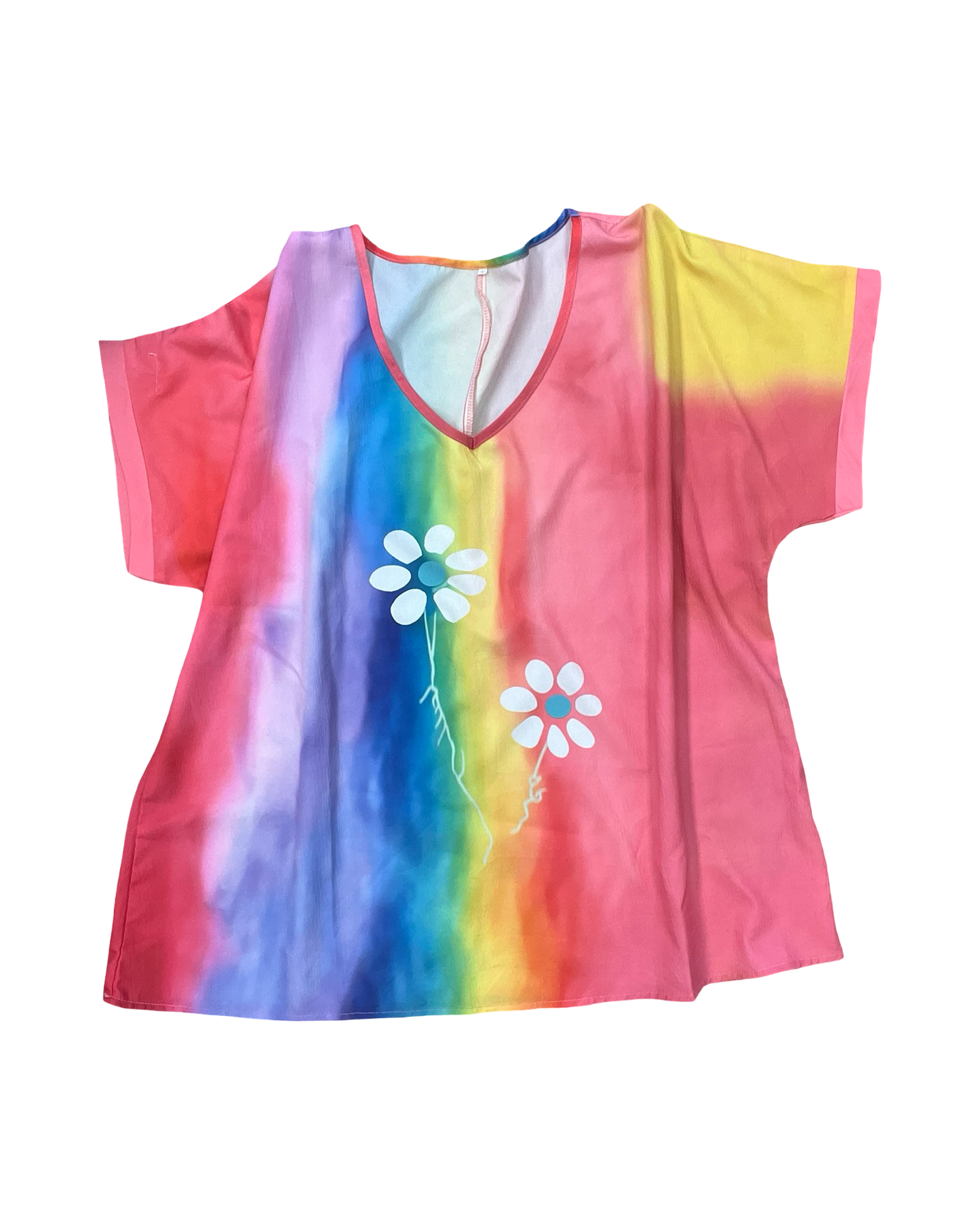 Top Ss By Clothes Mentor In Rainbow Print, Size:2X