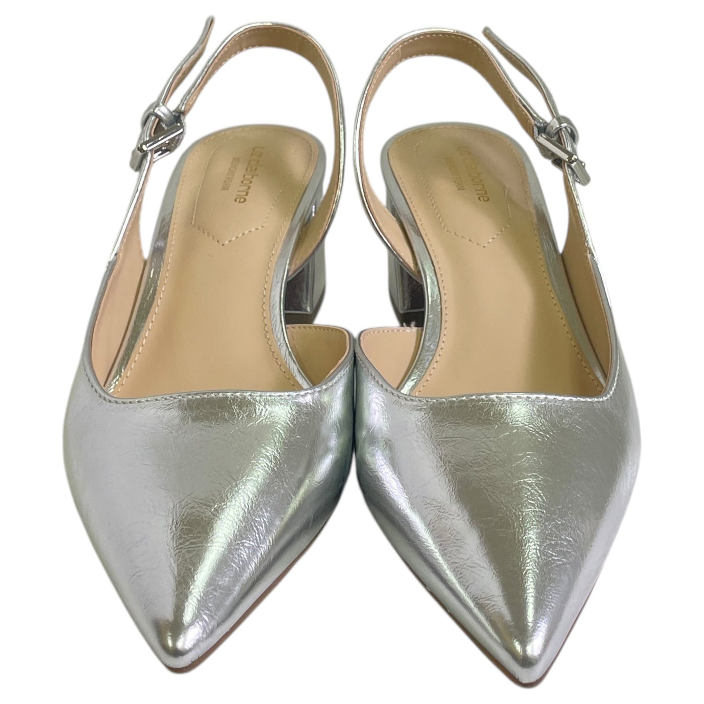 Shoes Heels Kitten By Liz Claiborne In Silver, Size:7.5