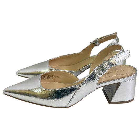 Shoes Heels Kitten By Liz Claiborne In Silver, Size:7.5
