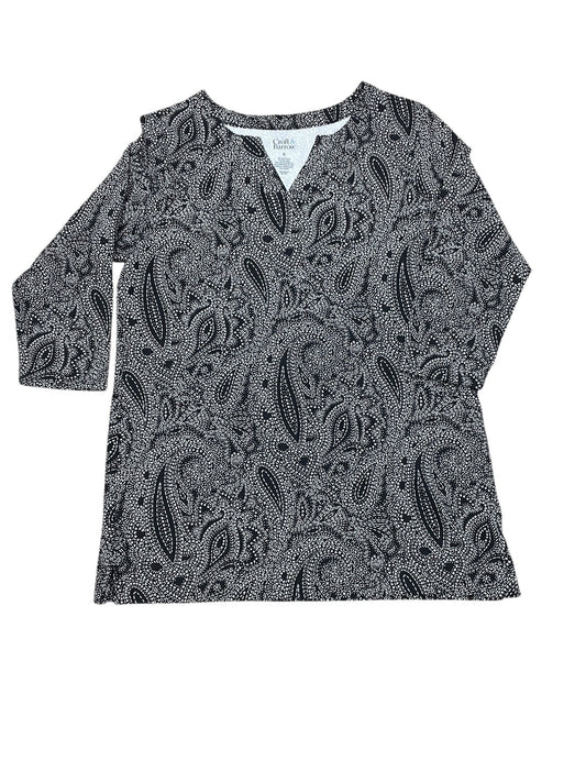 Top Ls By Croft And Barrow In Black & White, Size:M