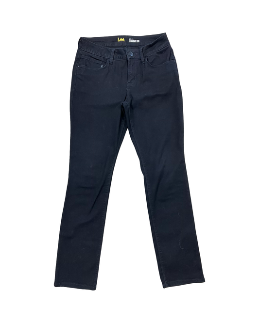 Jeans Straight By Lee In Black Denim, Size:4