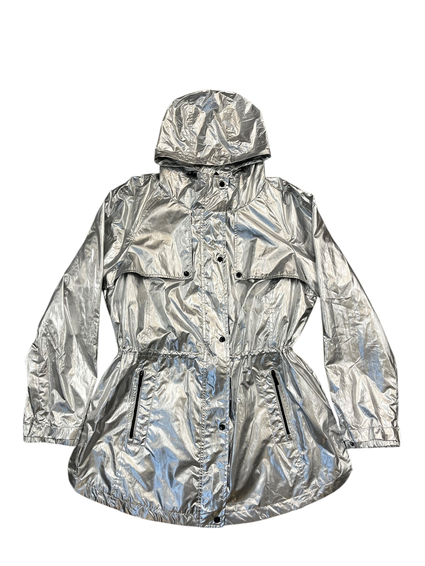 Jacket Windbreaker By Calvin Klein In Silver, Size:L