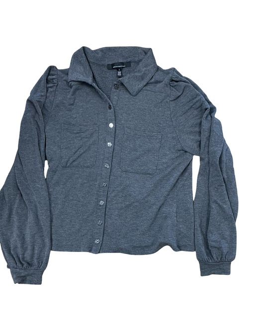 Blouse Ls By White House Black Market In Grey, Size:L