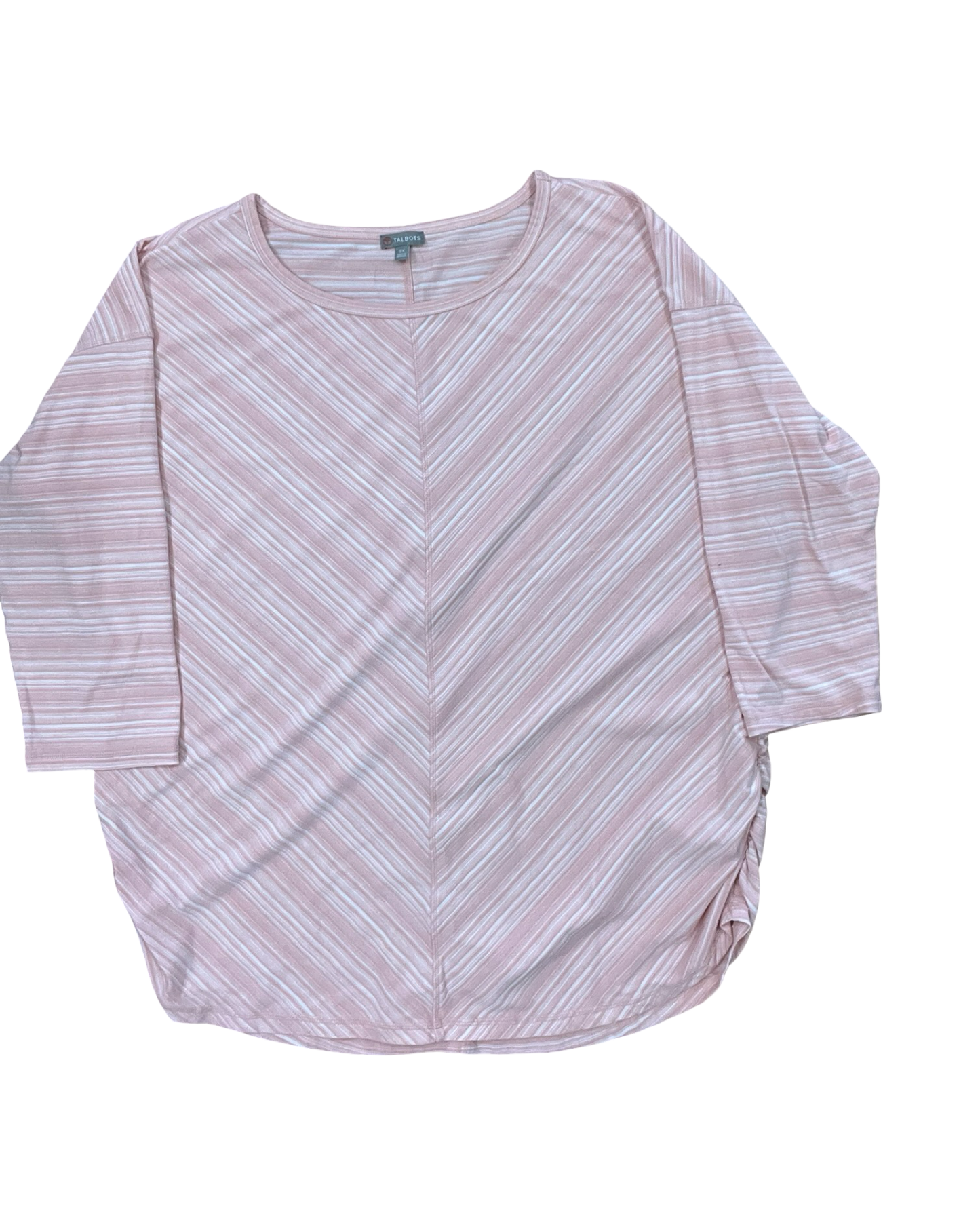 Top 3/4 Sleeve By Talbots In Peach, Size:2X