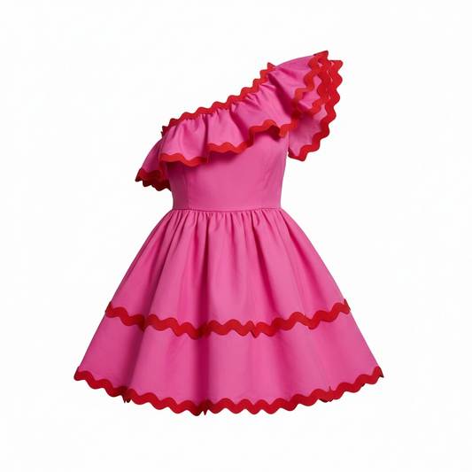 Dress Casual Short By Entro In Pink & Red, Size: S