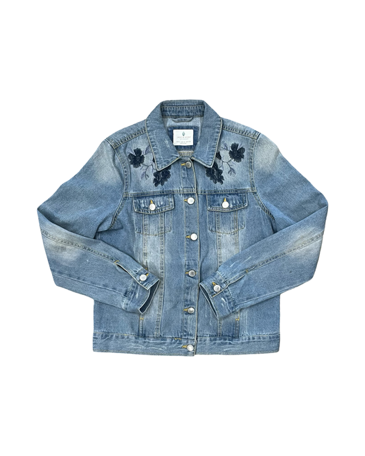 Jacket Denim By Clothes Mentor In Blue, Size:S