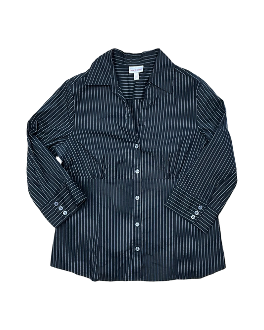 Blouse 3/4 Sleeve By Clothes Mentor In Black, Size:L