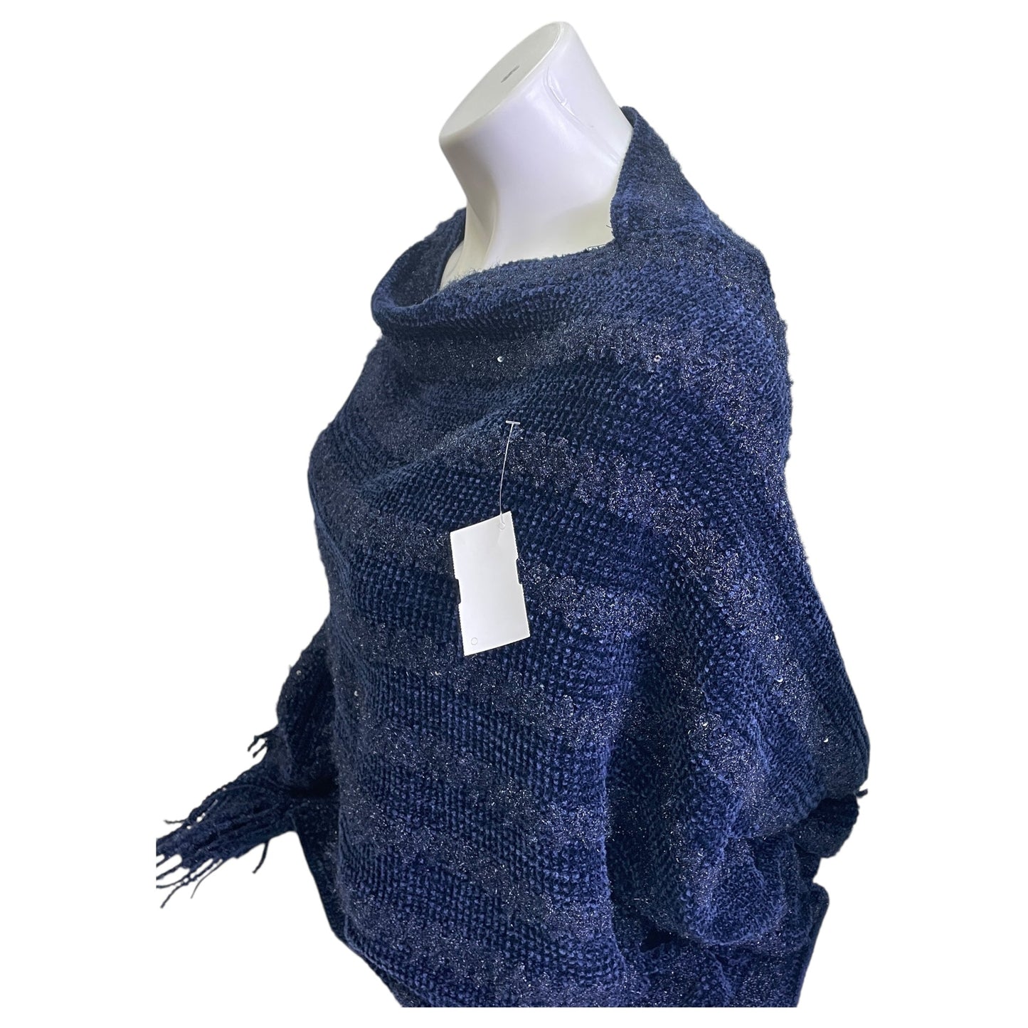 Poncho By Fashion by Mirabeau Poncho In Blue, Size:0