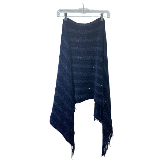 Poncho By Fashion by Mirabeau Poncho In Blue, Size:0