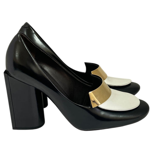 Shoes Heels Block By ROCHAS In Black & White, Size:8