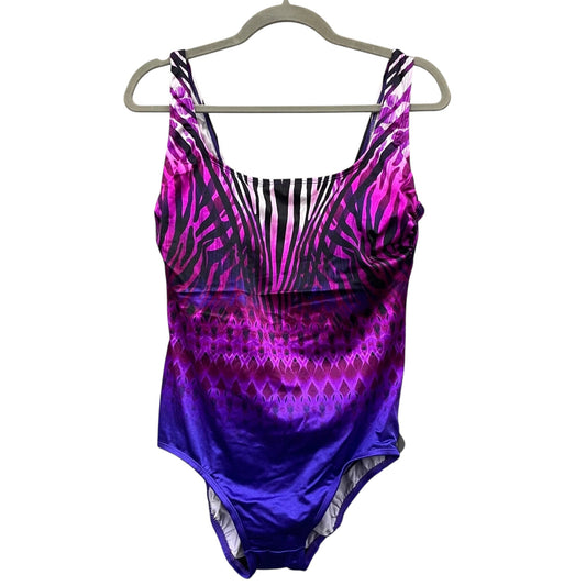 Swimsuit By Clothes Mentor In Blue & Purple, Size: 14