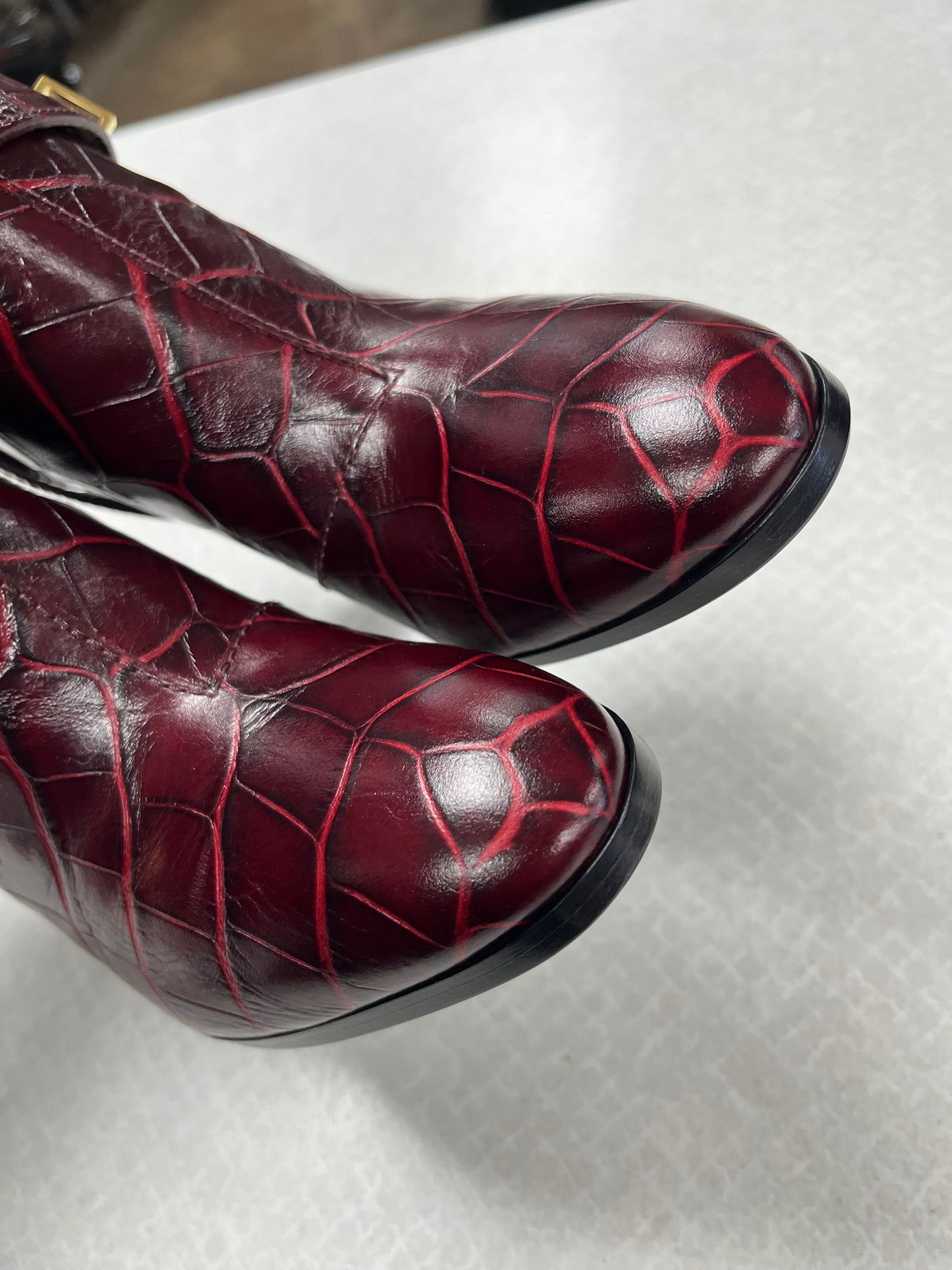 Boots Luxury Designer By Givenchy In Maroon, Size:10