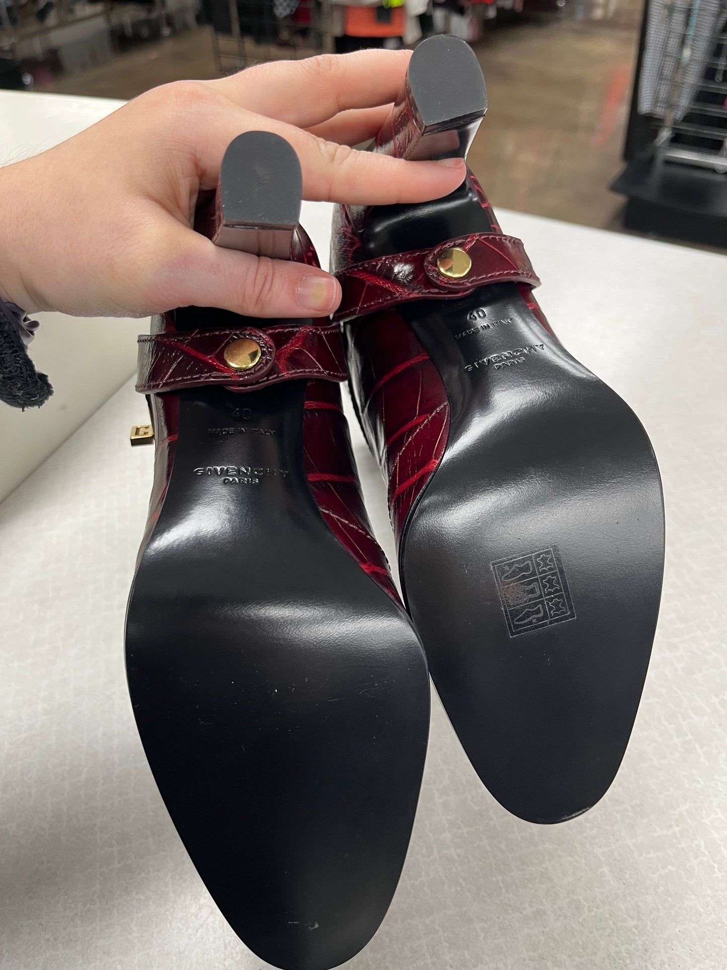 Boots Luxury Designer By Givenchy In Maroon, Size:10