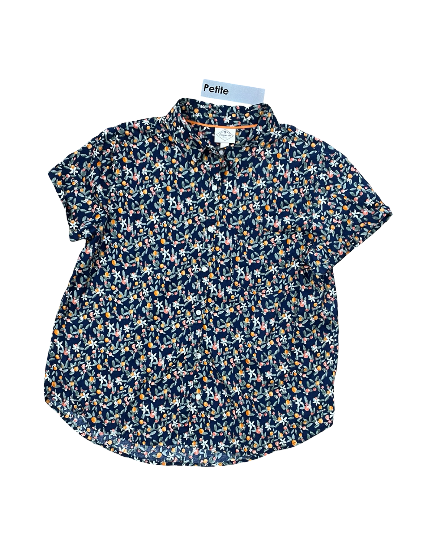Blouse Ss By St Johns Bay In Navy, Size:Lp