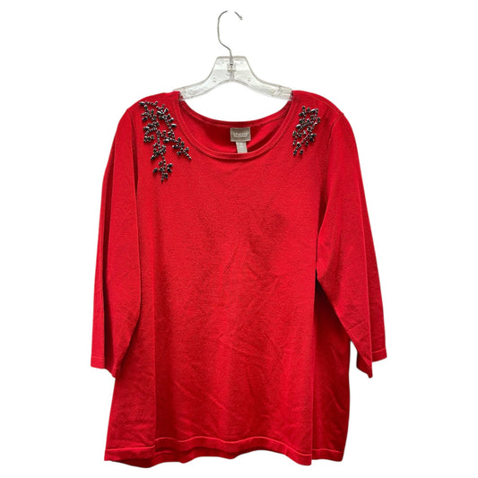 Sweater By Chicos In Red, Size:Xl