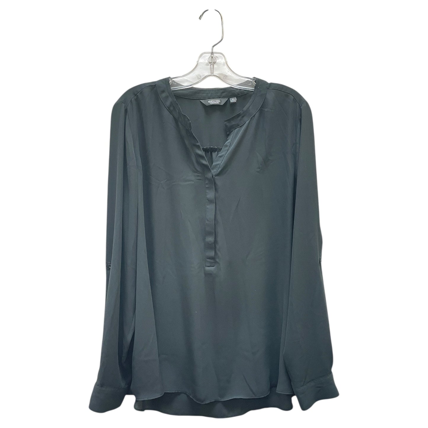 Blouse Ls By Simply Vera In Black, Size:Xl